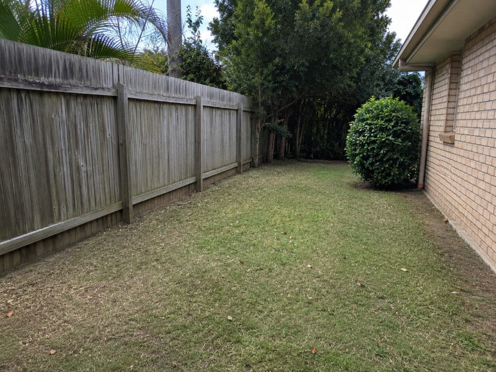 Cleared lawn after green waste removal, Nerang